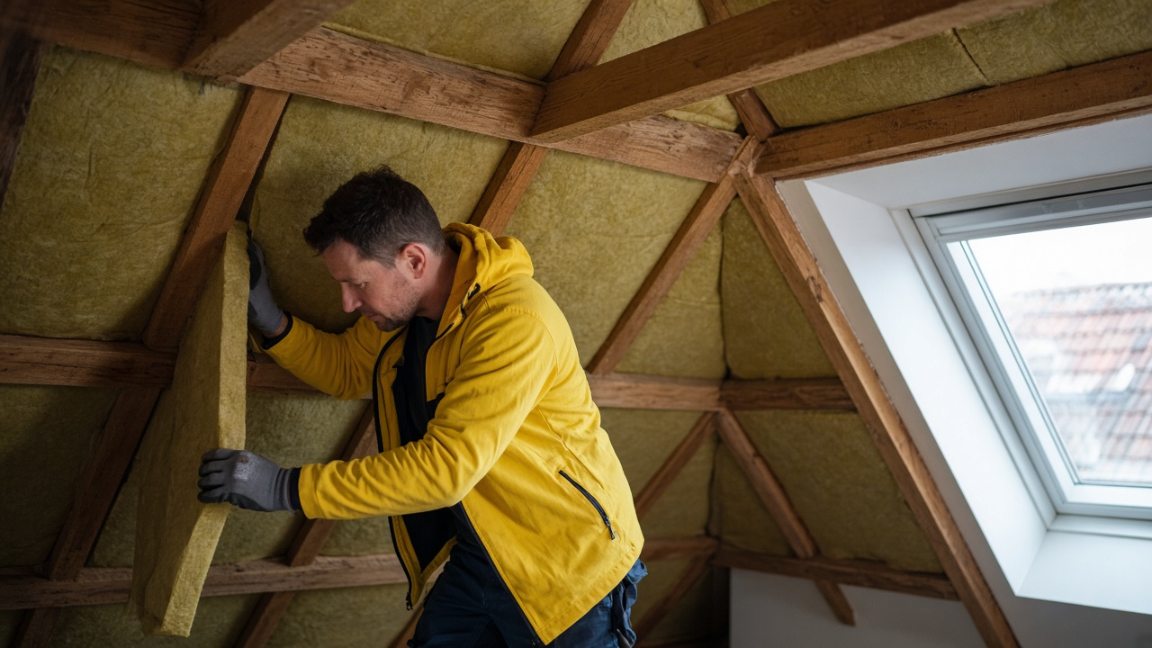 Dakisolatie tussen houten spanten